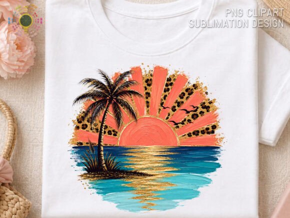 Boho Tropical Sunset Beach PNG: Your Go-To Design Asset