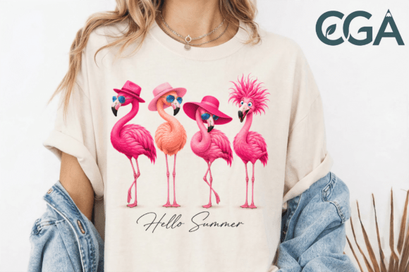 Bring the Party: Pink Flamingo Beach Vacation Png for Your Projects
