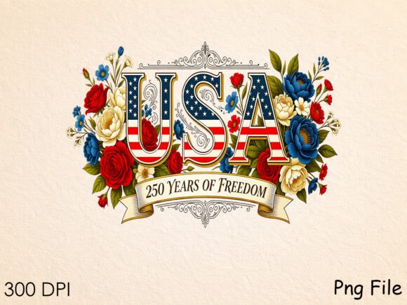 Celebrate America's 250th with a Patriotic Floral Design Asset