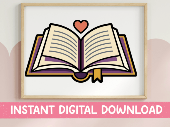 Charming Sticker Design for Book Lovers and Creators