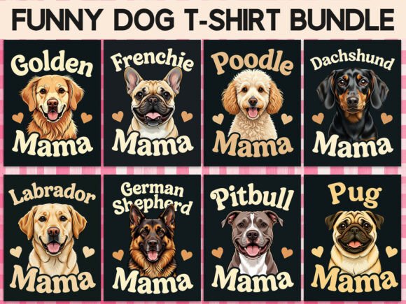 Cute Dog Mom PNG Design Bundle: Stylish Graphics for Pet Lovers