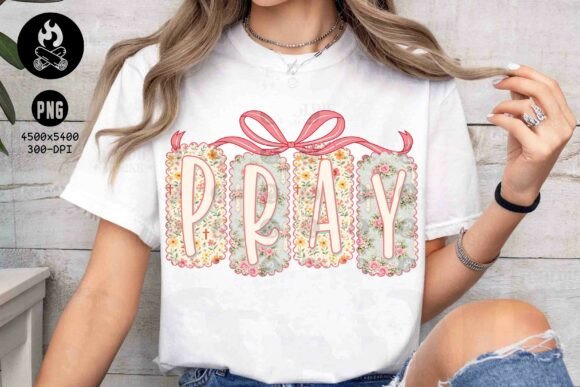 Floral Pray Bow Christian SublimationPng: Faith and Grace in Every Detail