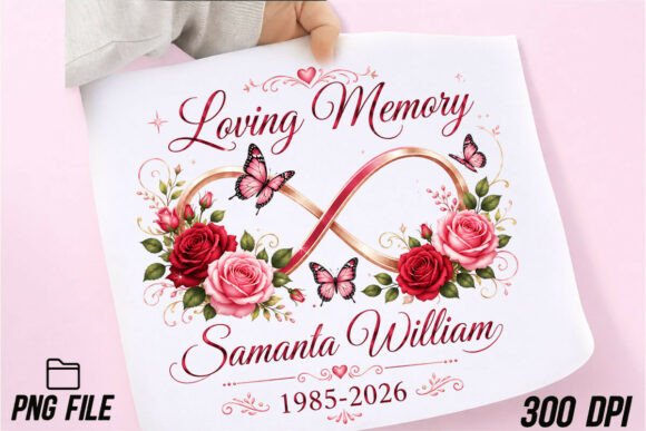 Memorial Rose Butterfly Infinity PNG: A Design for Lasting Tributes