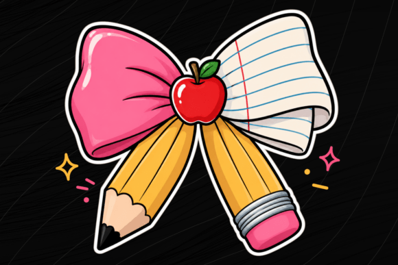 Teacher Bow Pencil PNG Sublimation: Your Back-to-School Design Staple